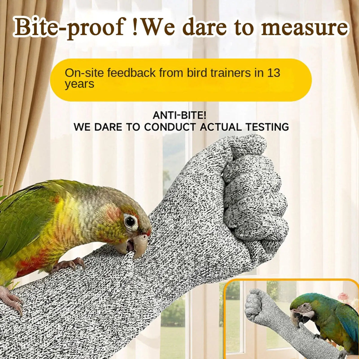 Bite-Proof Pet Gloves | Scratch Resistant – Grooming & Falconry Pet Handling Gloves PLUSH