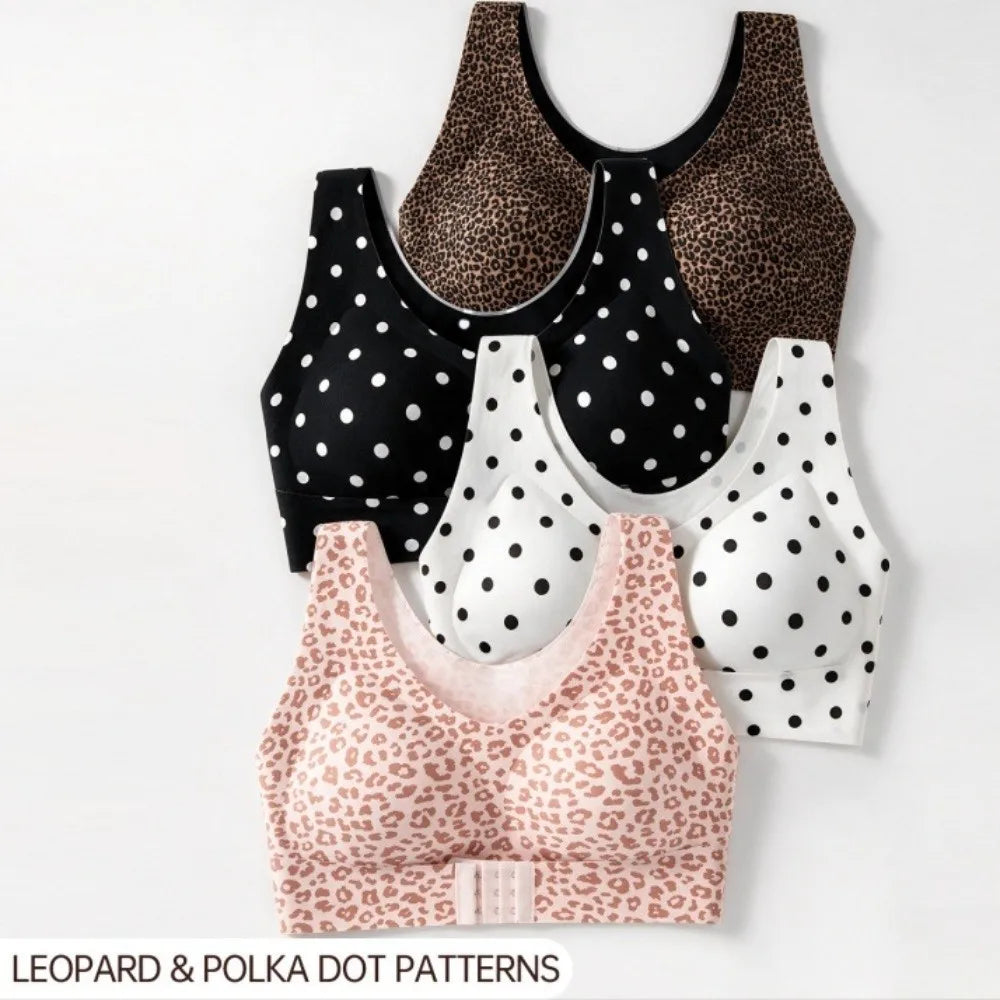 Seamless Posture Bra – Breathable Leopard Push Up Lingerie Seamless Posture Bra PLUSH