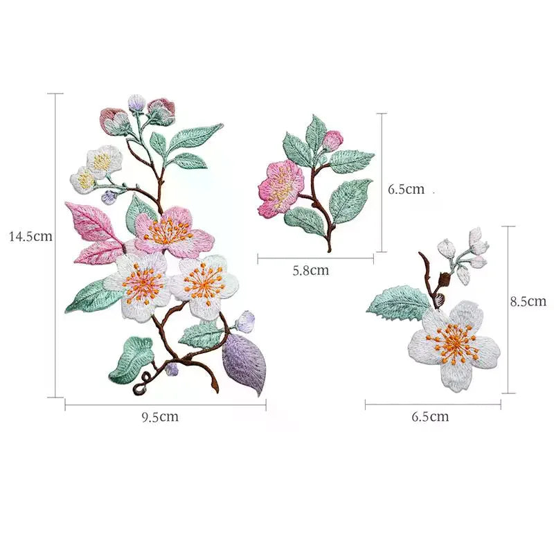 Flower Embroidery Iron-On Patch – DIY Clothes, Bags & Jackets Embroidery Iron-On Patch PLUSH