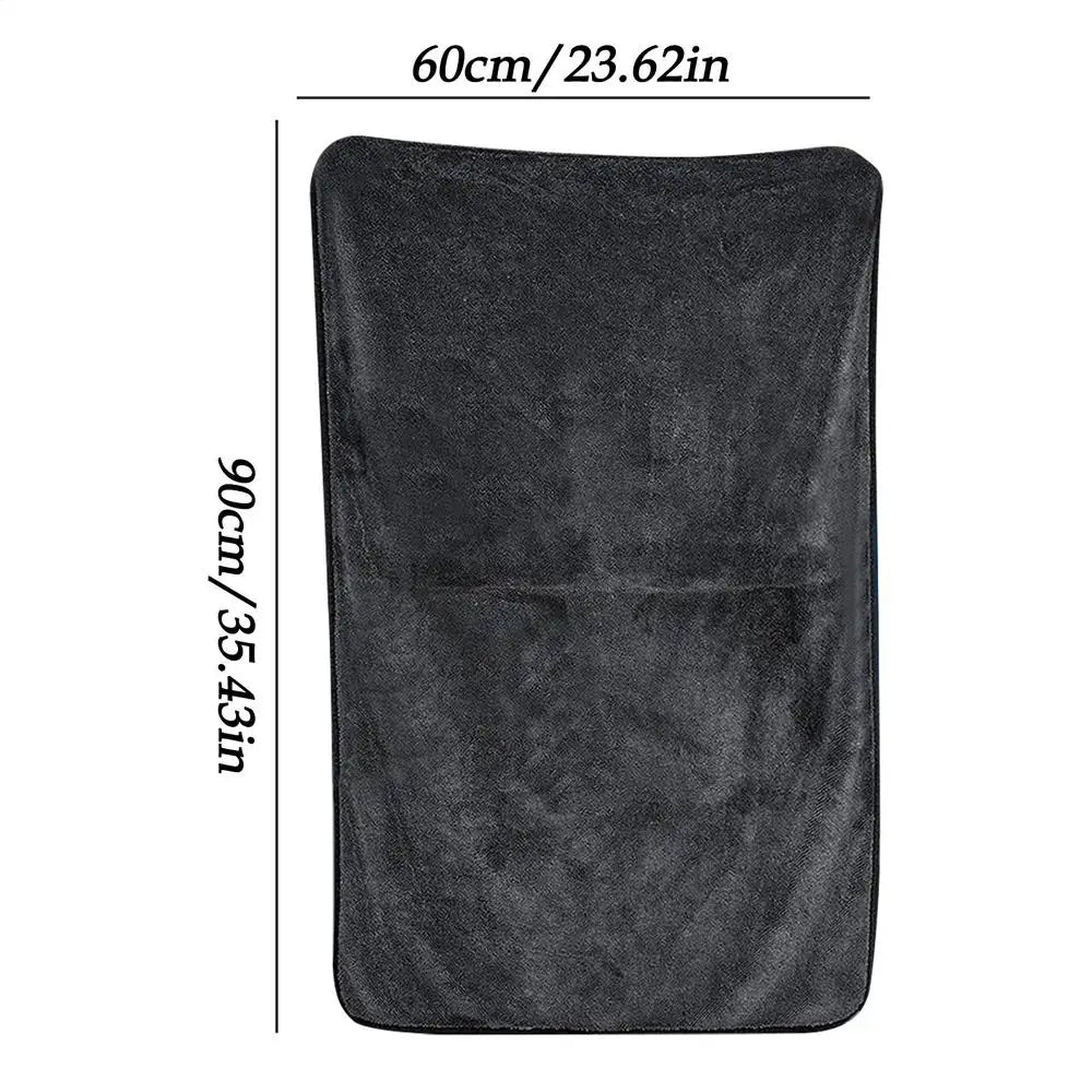 Microfiber Car Drying Towel Ultra-Soft Scratch-Free 90x60cm Car Detailing Towel PLUSH Black 1PC