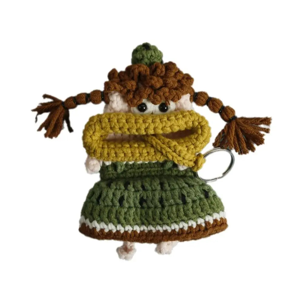 Cute Crochet Sausage Mouth Doll Keychain | Knit Bag Charm Crochet Doll Keychain PLUSH