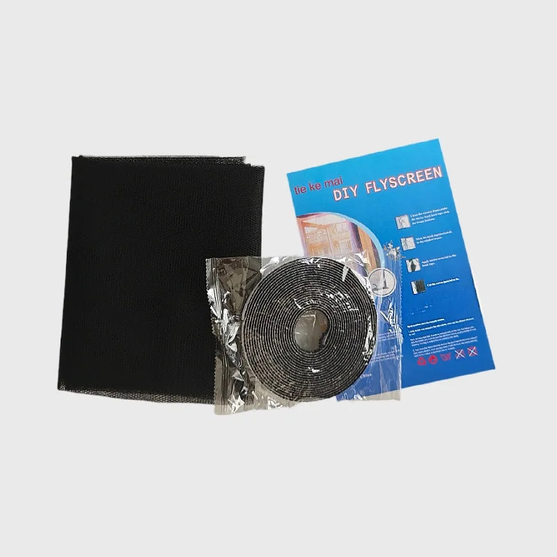 Self-Adhesive Window Mosquito Net – DIY Cut Insect Screen Window Insect Screen PLUSH Black 1.3x1.5M
