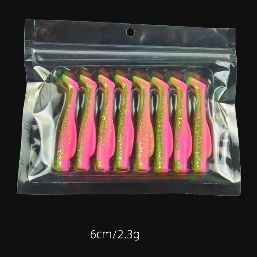 T-Tail Soft Silicone Swim Lures 6cm/8.5cm – Multicolor Bait Set Soft Fishing Lures PLUSH 6cm-style 2