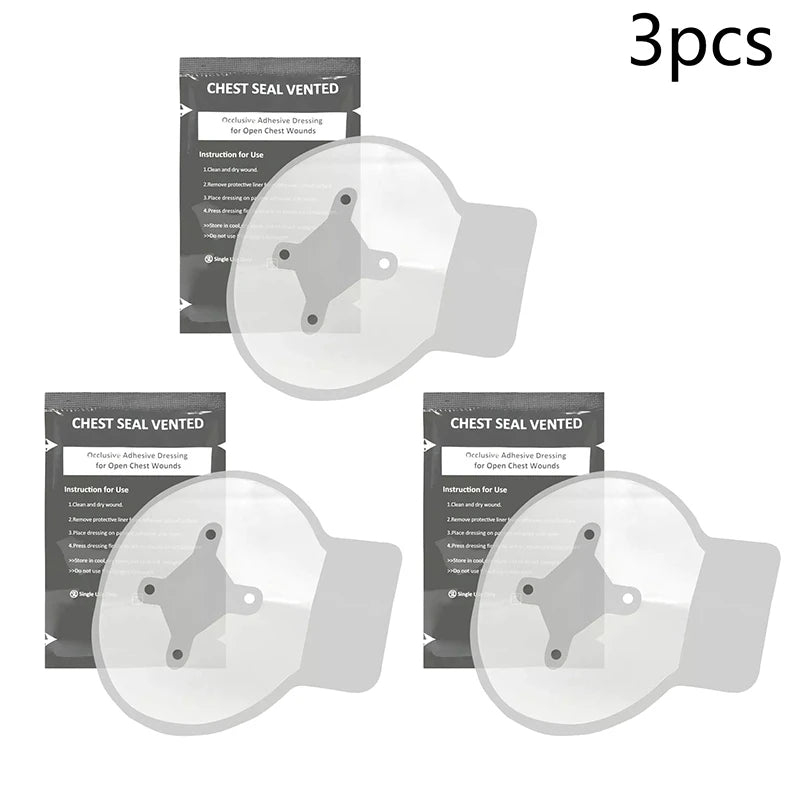 Vented Chest Seal – Medical Hydrogel Adhesive, Latex-Free Medical Chest Seal PLUSH style 3