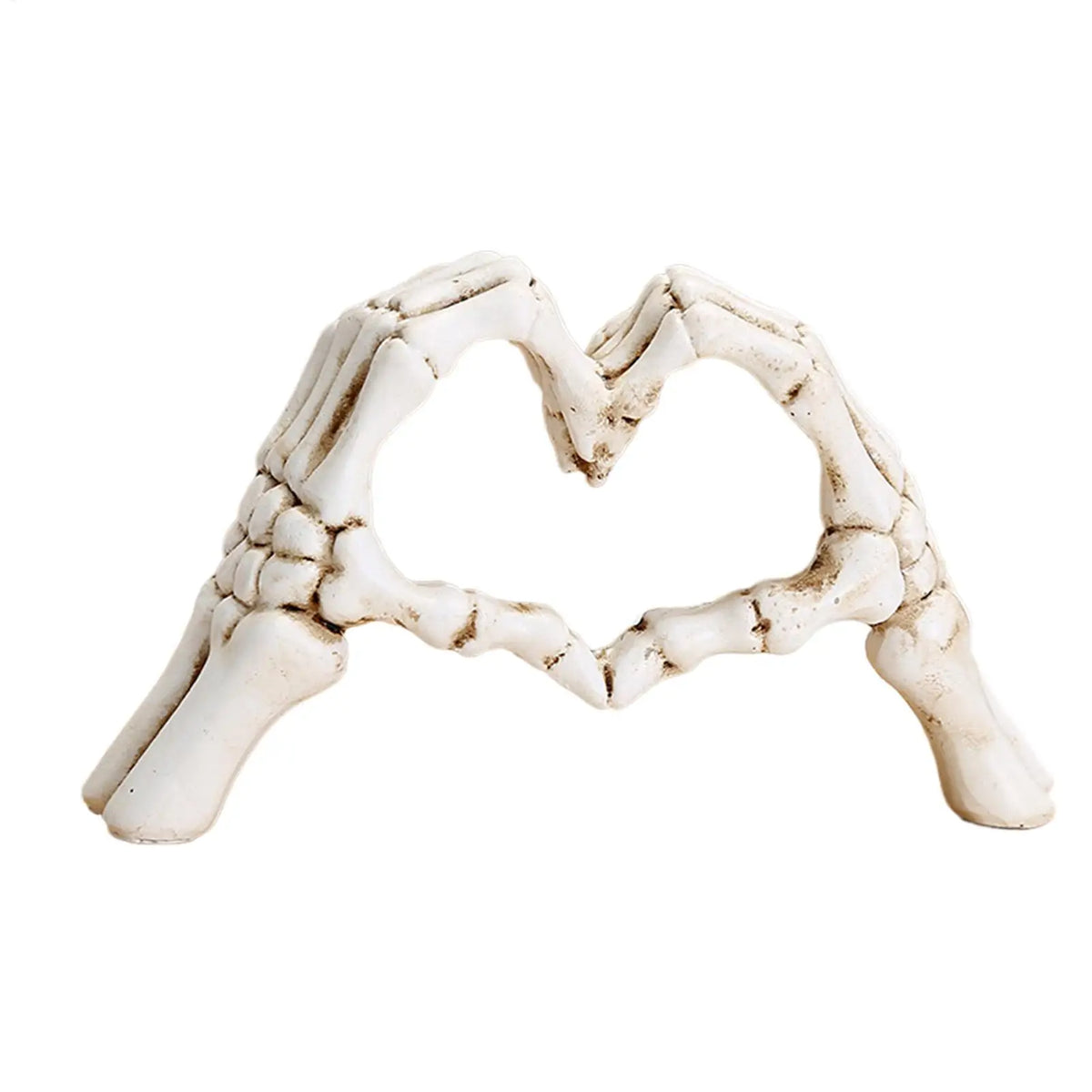 Skeleton Heart Hands Resin Sculpture – Gothic Desktop Decor Resin Desktop Sculpture PLUSH
