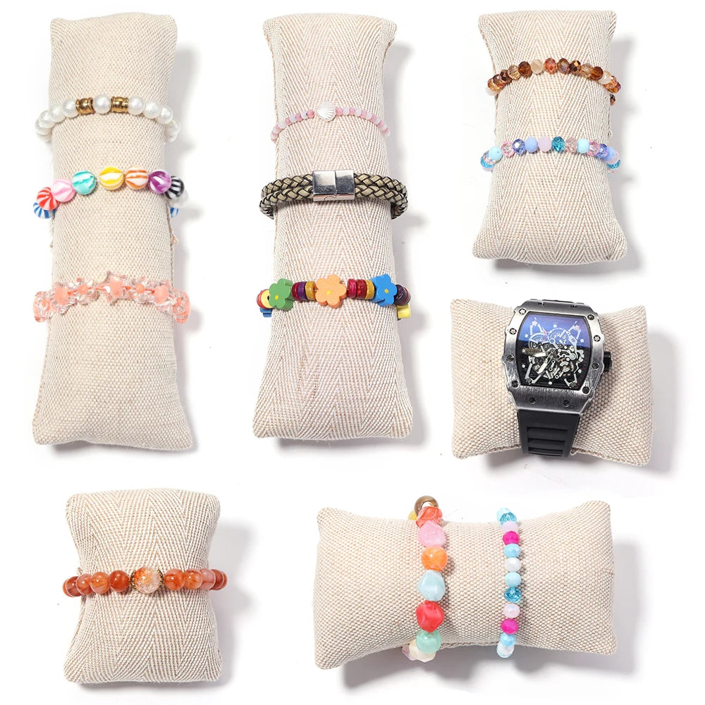 Linen Bracelet Display Pillow – Burlap Bangle Stand Prop Jewelry Display Stand PLUSH