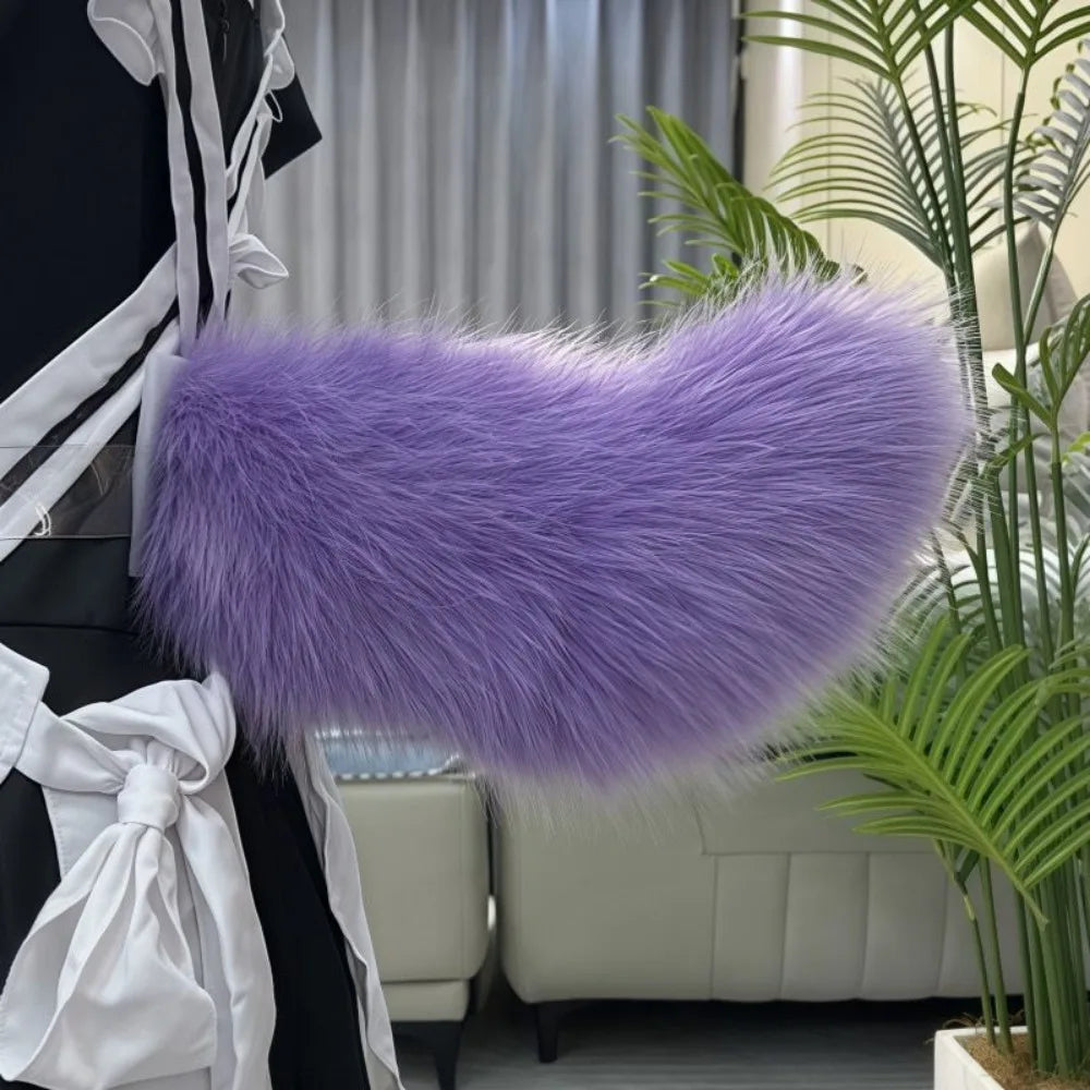 Electric Moving Cosplay Tail – Remote Control, USB Rechargeable Fur Cosplay Costume Tail PLUSH Purple Option 1