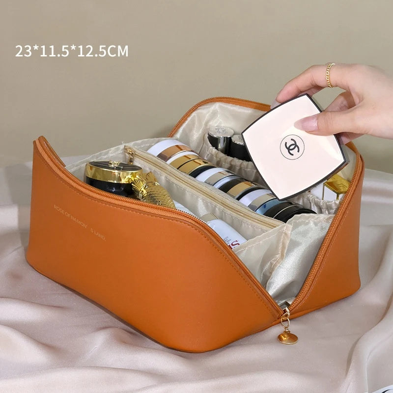 Travel Makeup Bag & Cosmetics Organizer | Skincare Storage Box Cosmetics Organizer PLUSH Travel Makeup Bag
