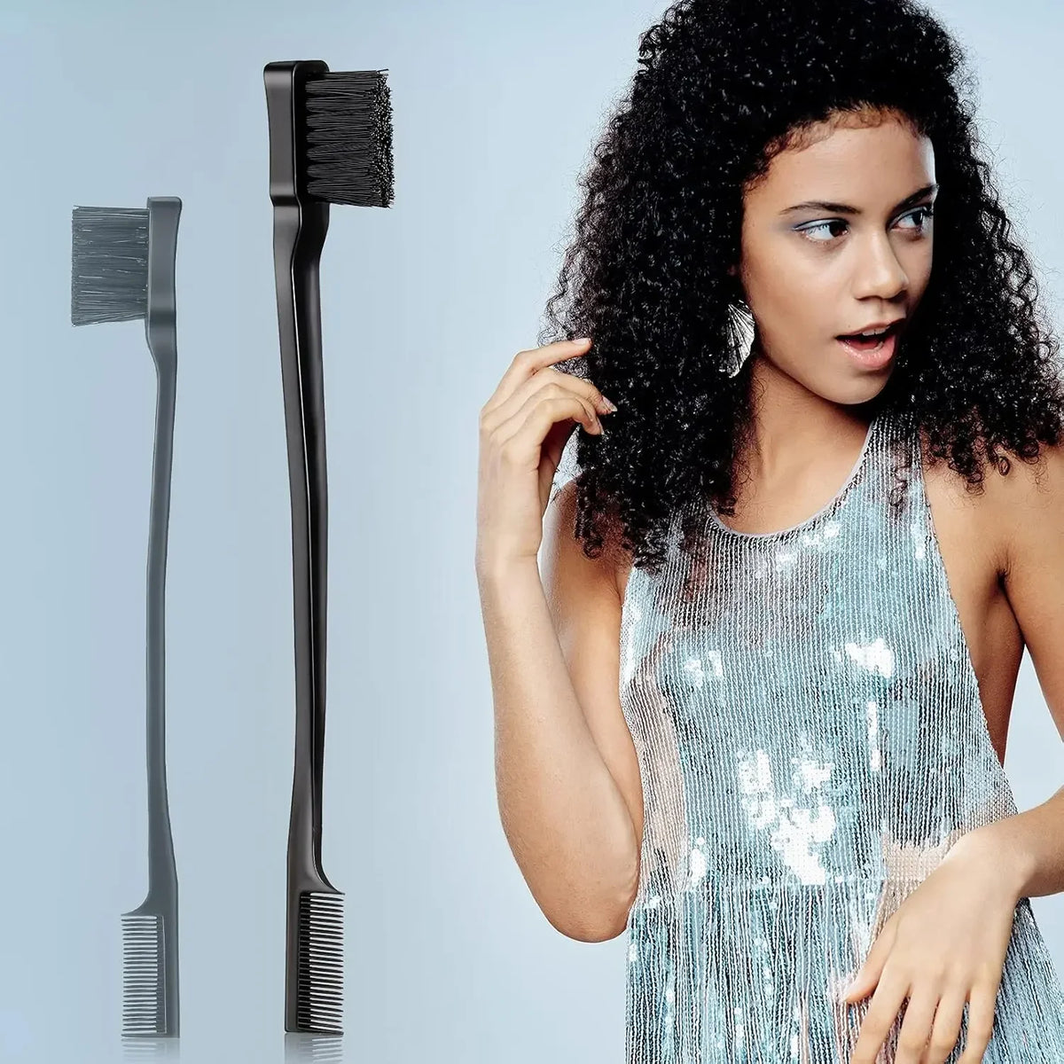 5-Piece Hair Styling Set – Curl Brush, Rat Tail & Edge Comb Hair Styling Set PLUSH