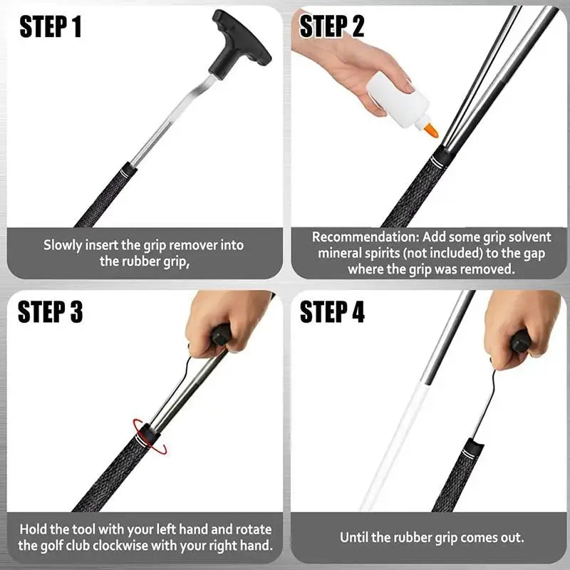 V-Groove Golf Grip Remover Tool | Reusable Club Maintenance Golf Grip Remover PLUSH