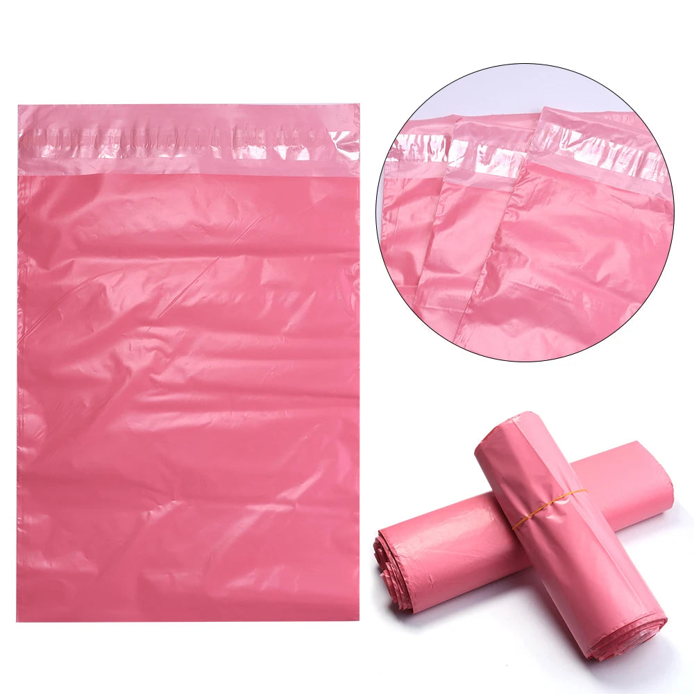 Pink Self-Adhesive Courier Bags | Waterproof Poly Mailers 10–50pcs Courier Packaging Bags PLUSH