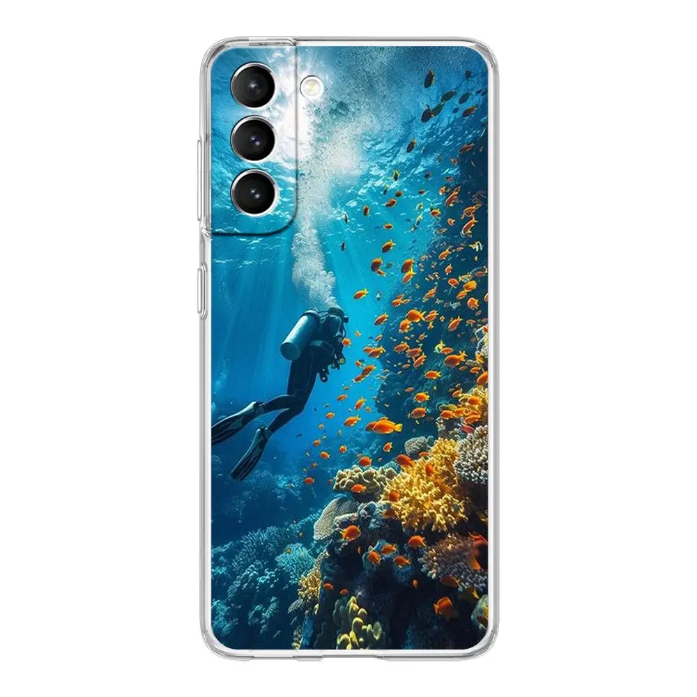Underwater Diver Phone Case Samsung Galaxy S22–S26 Ultra Phone Case Cover PLUSH