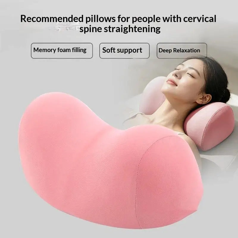 Memory Foam Neck Support Pillow – Ergonomic U-Shape Sleep Memory Foam Pillow PLUSH Pink
