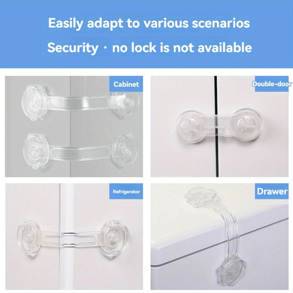 8-Pack Transparent Safety Drawer Locks – Easy Install Child Safety Locks PLUSH