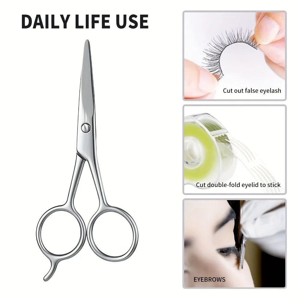 Rainbow Stainless Steel Grooming Scissors – Brow, Beard & Nose Grooming Scissors PLUSH