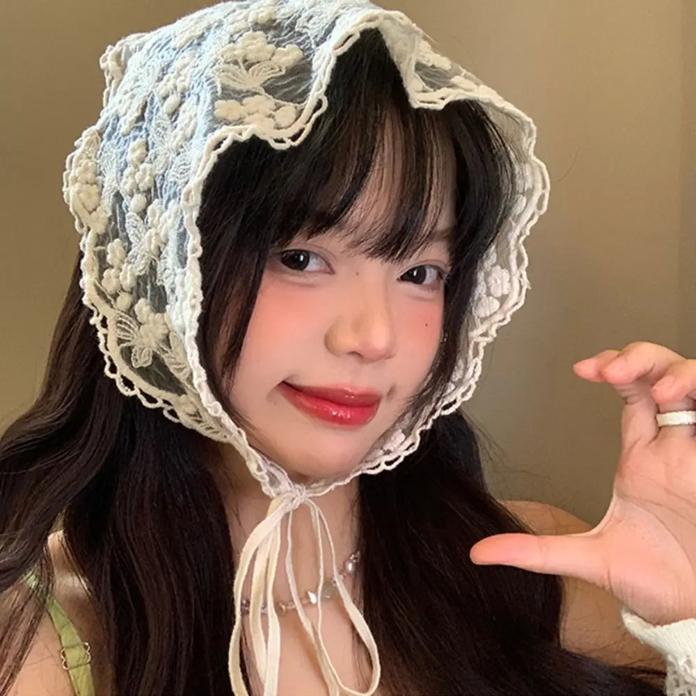 Vintage Lace Triangle Bandana Hair Scarf & Headband – Women Bandana Hair Scarf PLUSH