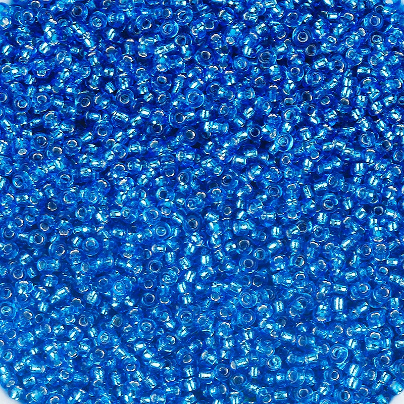 Silver Filled Glass Tube Seed Beads 10g – DIY Jewelry Making Glass Spacer Beads PLUSH sky blue