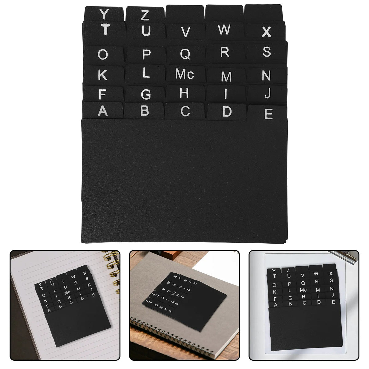 30pcs Black Plastic Alphabet Index Card Dividers – Tab Organizer Index Card Dividers PLUSH Default Title