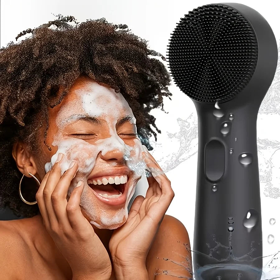 Electric Silicone Facial Cleansing Brush | Heat & Vibration 5-Speed Facial Cleansing Brush PLUSH