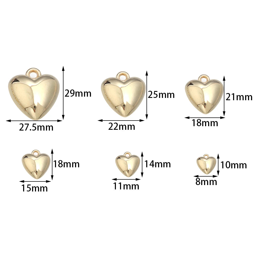 20pcs CCB Heart Charm Pendant Beads for DIY Jewelry Making Jewelry Charm Beads PLUSH