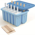 10-Cavity Silicone Popsicle Molds with 50 Sticks – Easy Release Popsicle Mold Set PLUSH Blue