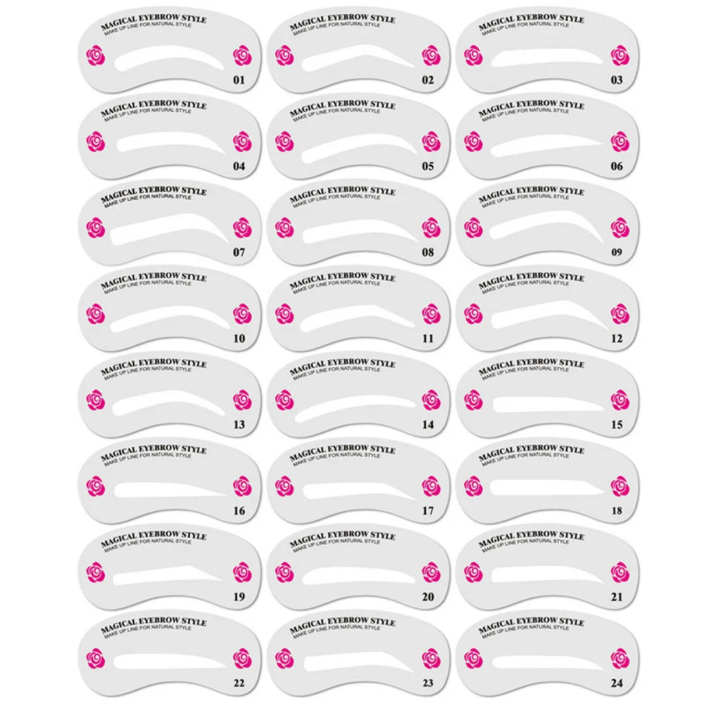 Reusable Eyebrow Stencil Set – 12 Shape 3D Brow Template Kit Eyebrow Stencil Kit PLUSH