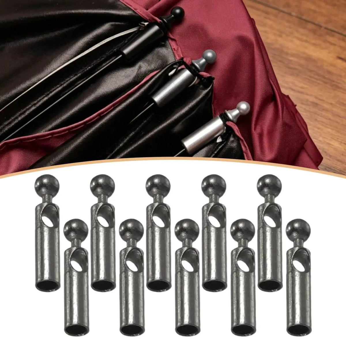 10pcs Metal Umbrella Tail Beads – Waterproof Replacement Tips Umbrella Repair Parts PLUSH