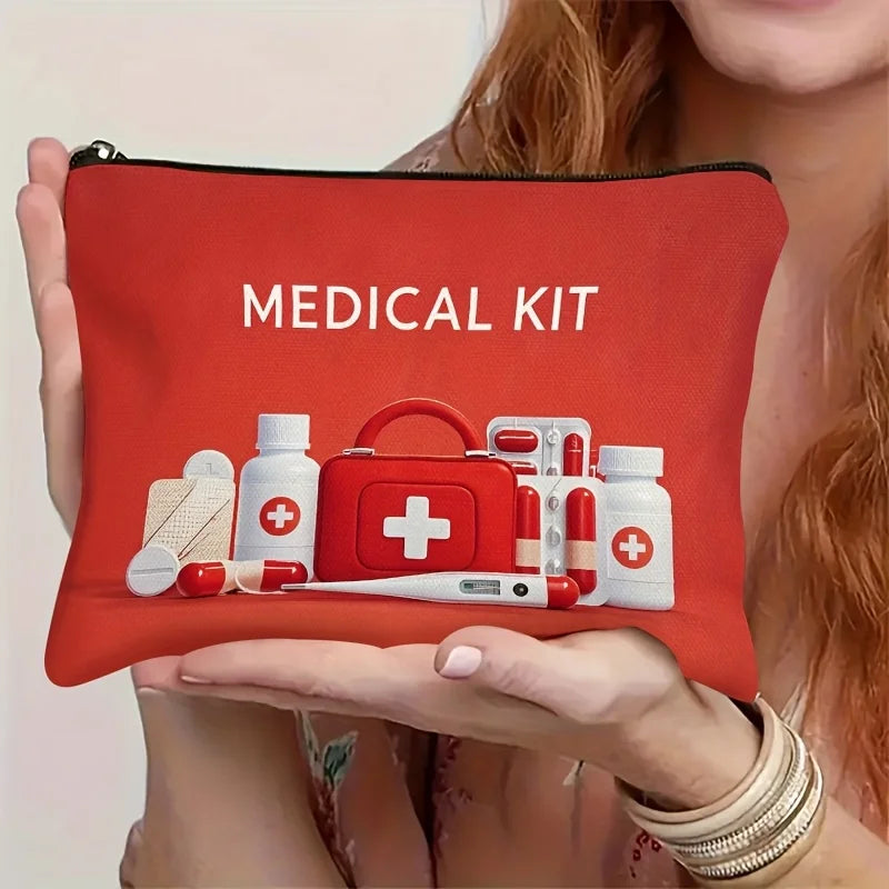 First Aid Kit Makeup Bag – Multifunction Travel Zipper Pouch Travel Makeup Pouch PLUSH