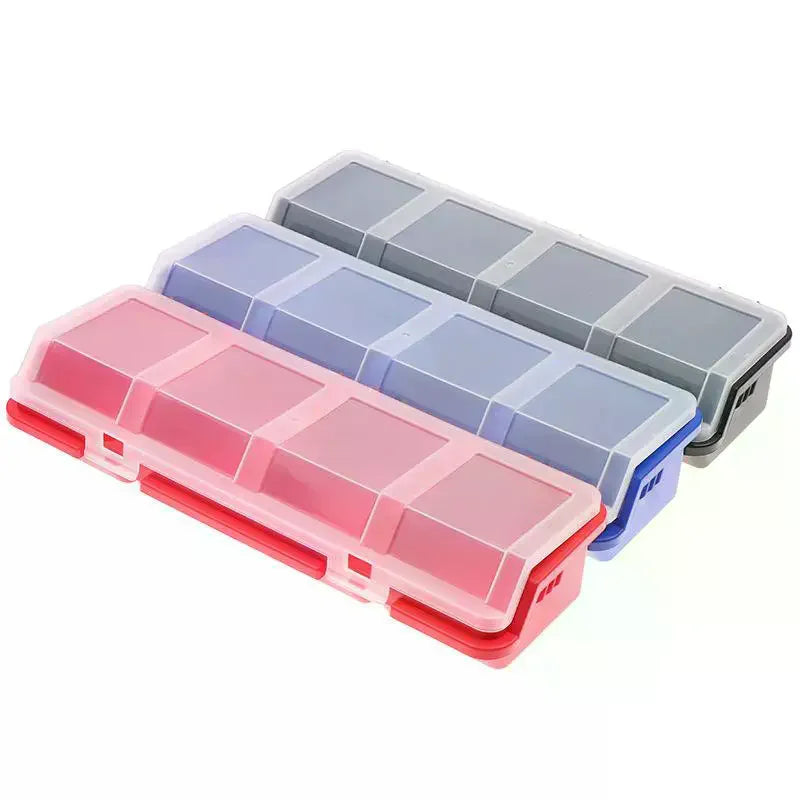 Plastic 4-Compartment Screw Organizer Box with Secure Lid Parts Storage Box PLUSH