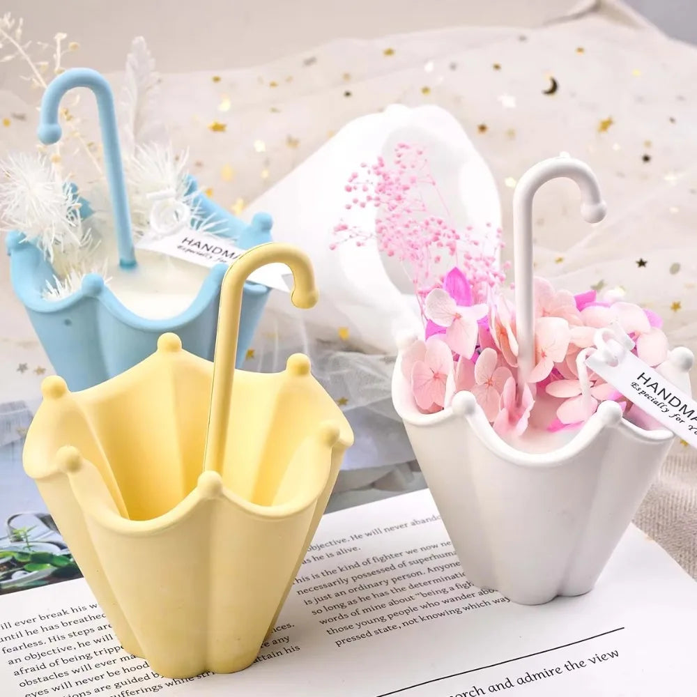 3D Umbrella Silicone Mold – DIY Candle, Gypsum & Resin Silicone Craft Mold PLUSH