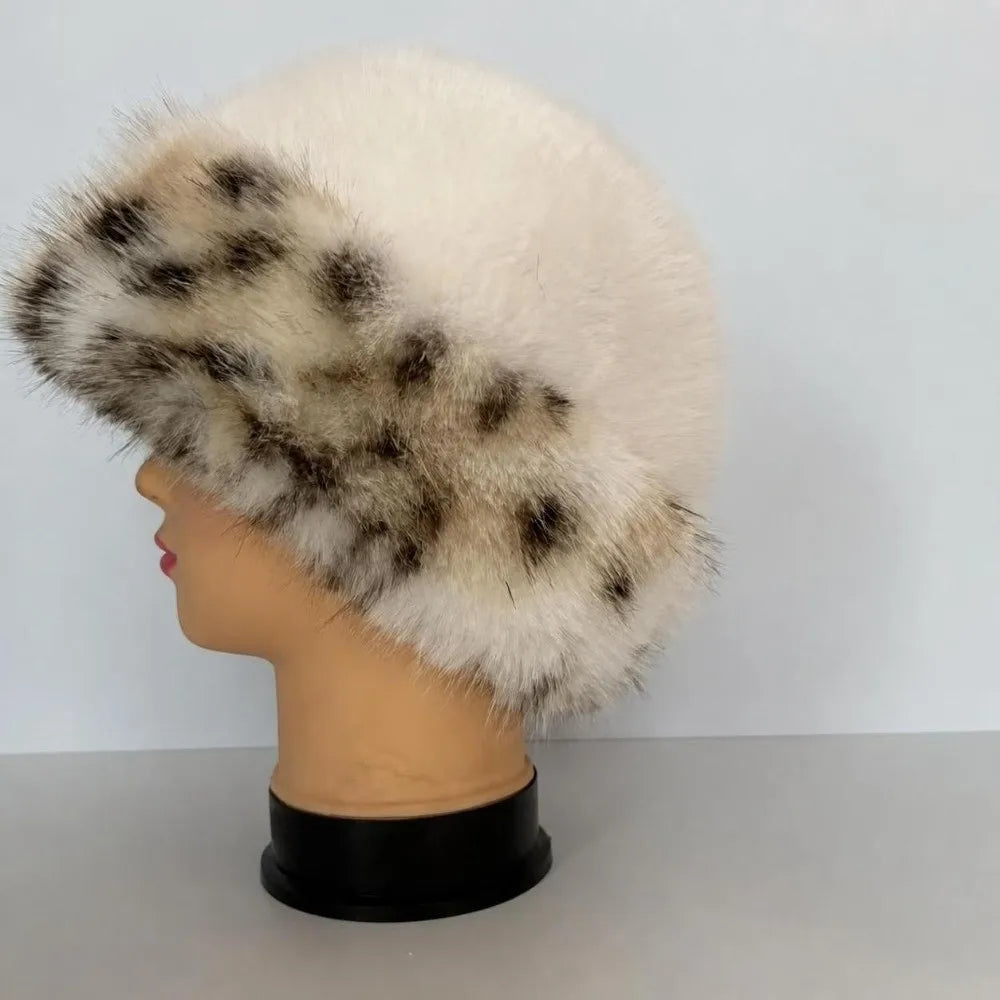 Windproof Faux Fur Bucket Hat – Warm Ear Cover Winter Cap Faux Fur Bucket Hat PLUSH