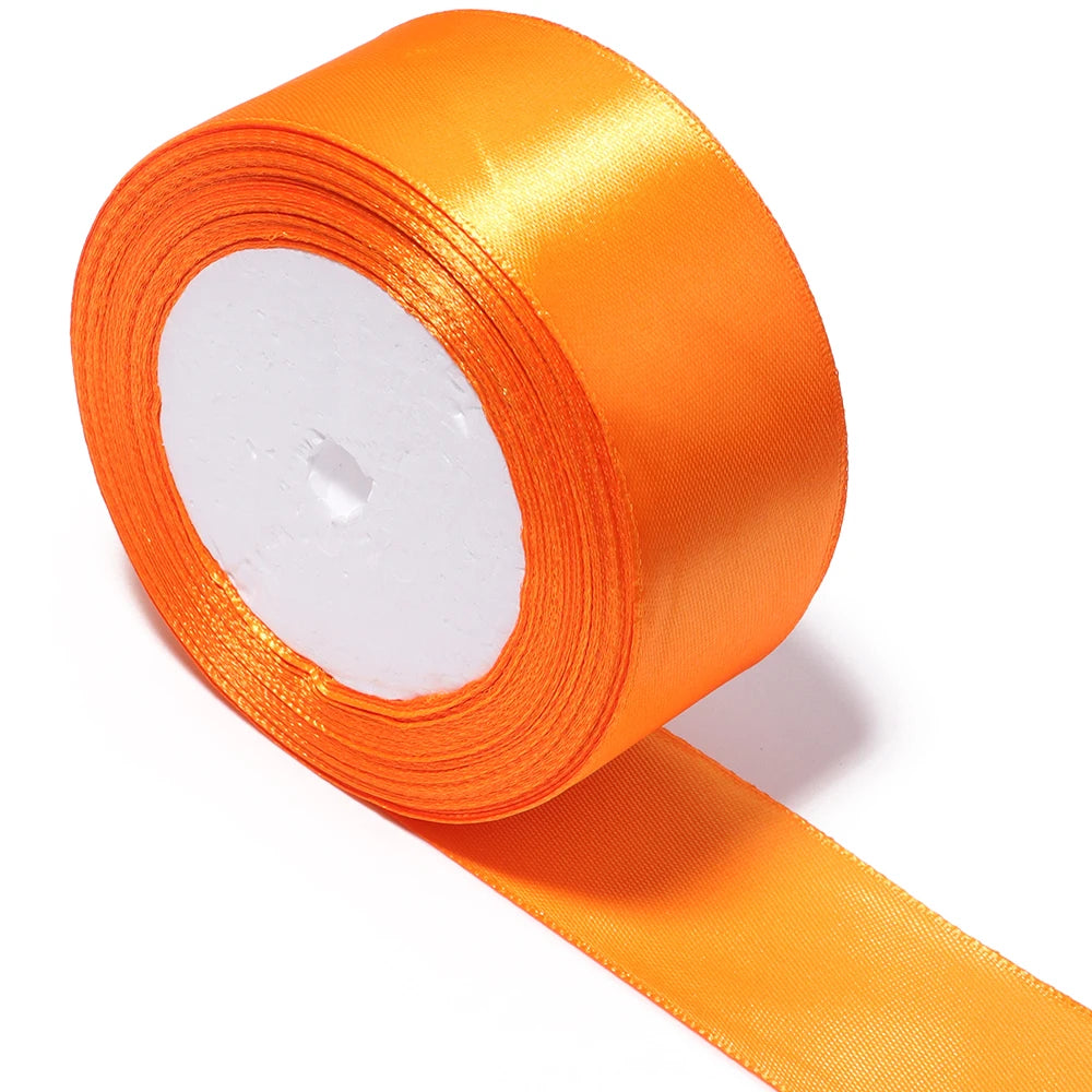 Orange Satin Ribbon 25 Yards – DIY Gifts & Wedding Décor Satin Craft Ribbon PLUSH 38mm 25yards