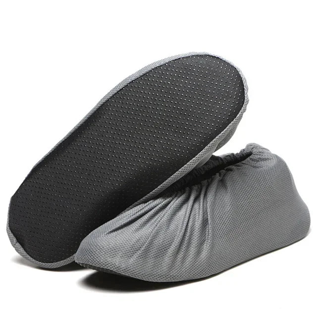 Thick Reusable Non-Slip Shoe Covers – Washable Floor Protectors Reusable Shoe Covers PLUSH Gray