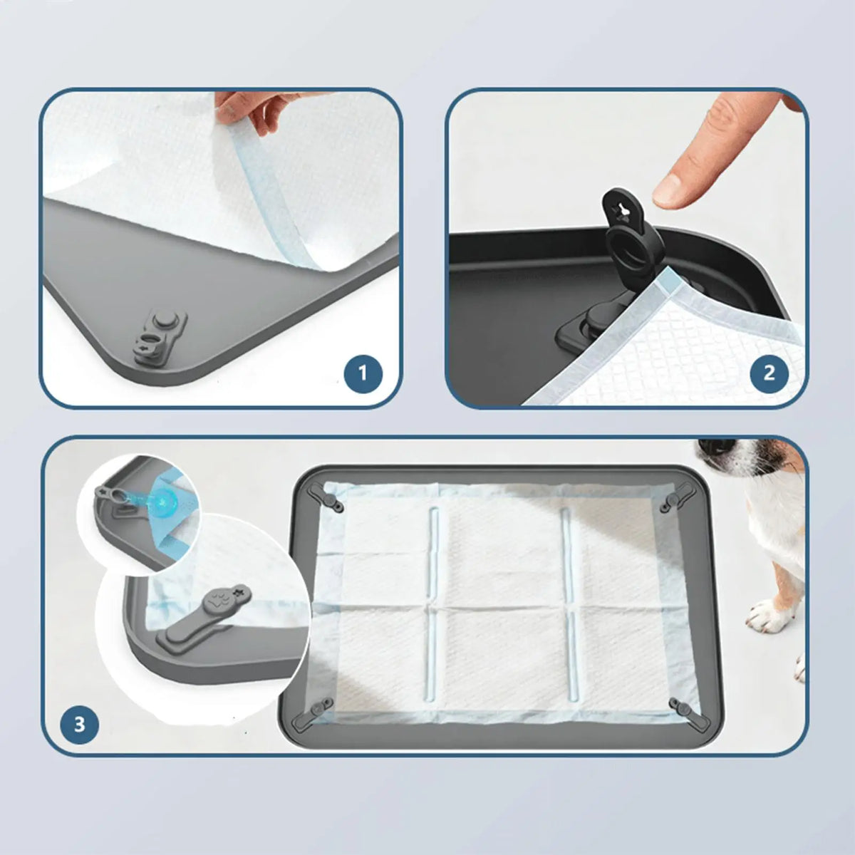 Silicone Dog Pee Pad Holder | Leak-Proof Puppy Potty Tray Dog Potty Tray PLUSH
