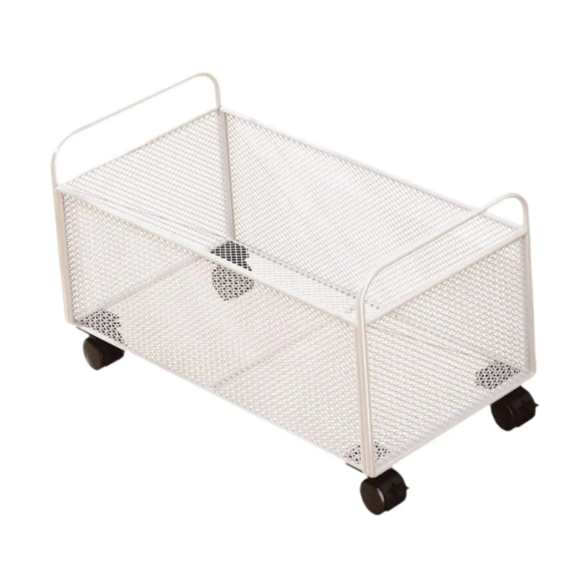 Mesh Iron Rolling Under Desk Storage Cart with Wheels Rolling Storage Cart PLUSH 48x25x30cm