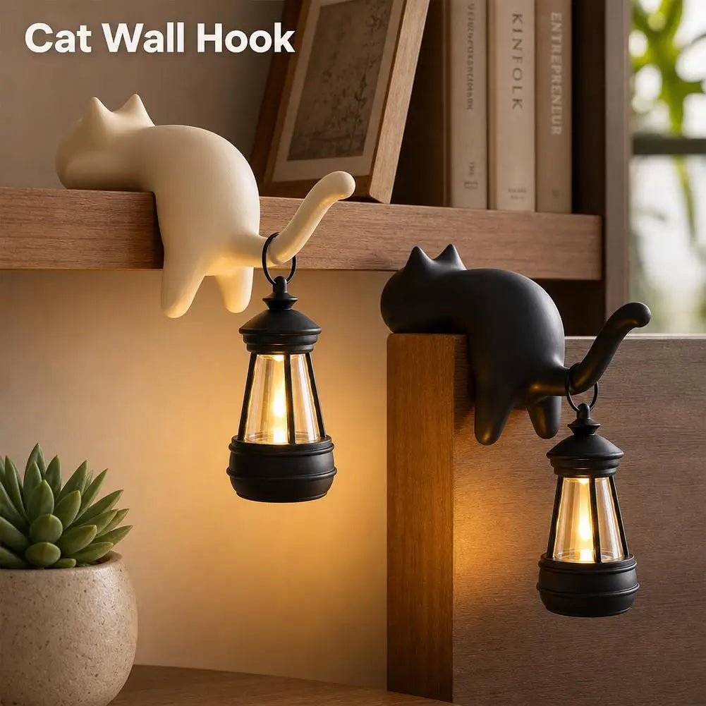 3D Cat Wall Hook – Key Rack with Night Glow | No Tools Needed Decorative Wall Hook PLUSH
