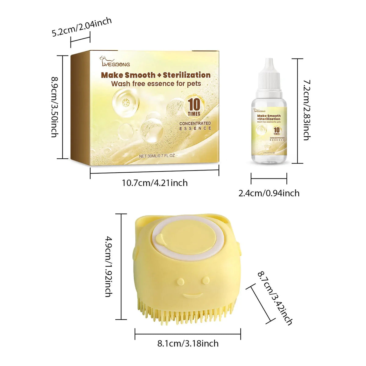Waterless Pet Essence Set – Dog & Cat Dry Shampoo & Deodorizer Waterless Pet Shampoo PLUSH