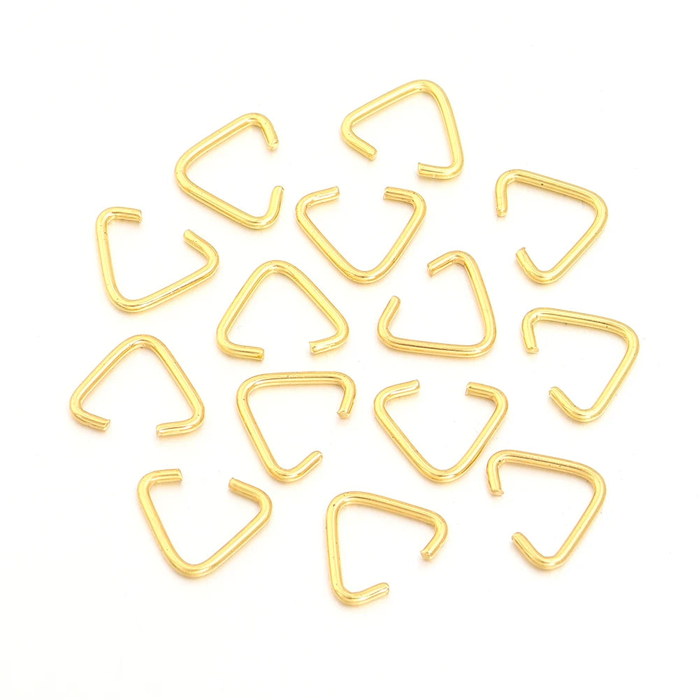 Triangle Jump Rings Gold Metal Split Rings – 50-100pcs DIY Jewelry Jump Rings PLUSH 13.5x15mm 50pcs