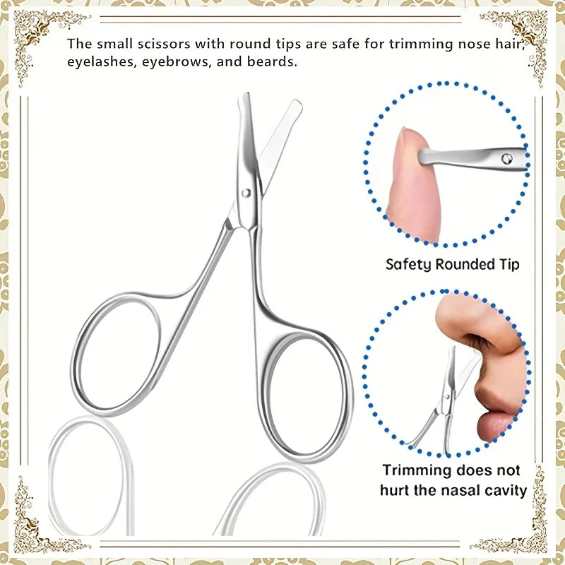 Rounded Tip Grooming Scissors – Eyebrow, Nose & Beard Trim Grooming Scissors PLUSH