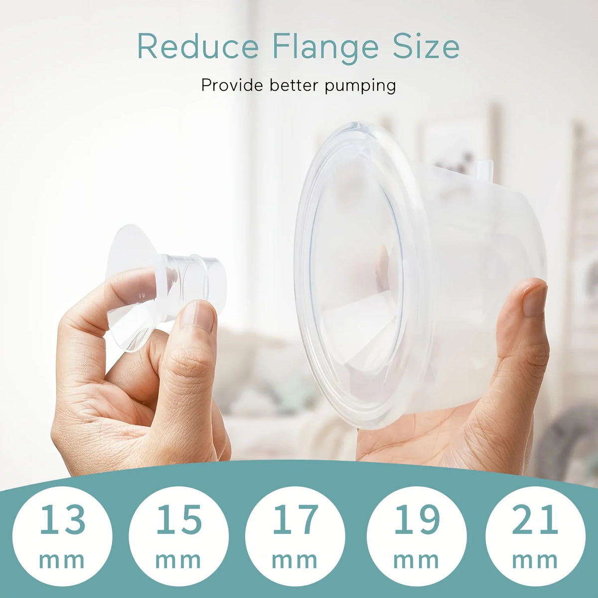 Silicone Flange Sizing Kit 5pcs 13–21mm for 24mm Breast Pumps Breast Pump Accessory PLUSH
