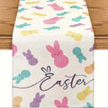 Easter Tablecloth Egg & Rabbit Print – Indoor Outdoor Runner Easter Table Runner PLUSH A 33X90Cm