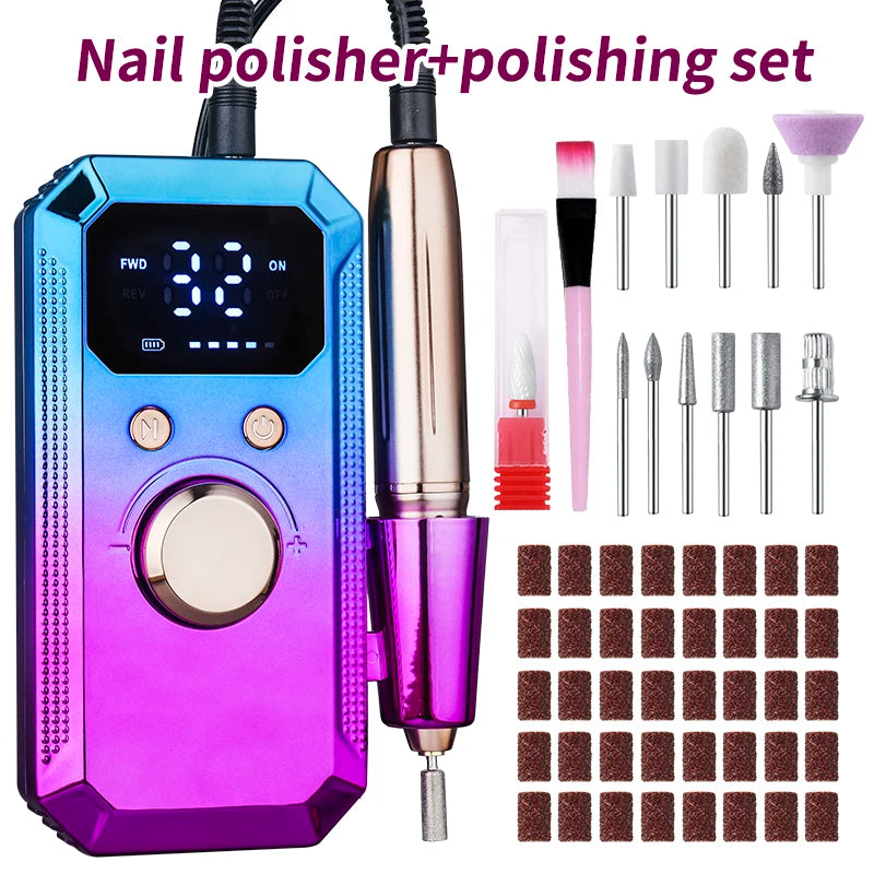 Professional Wireless Electric Nail Drill Kit – 11 Bits & 20 Bands Electric Nail Drill PLUSH