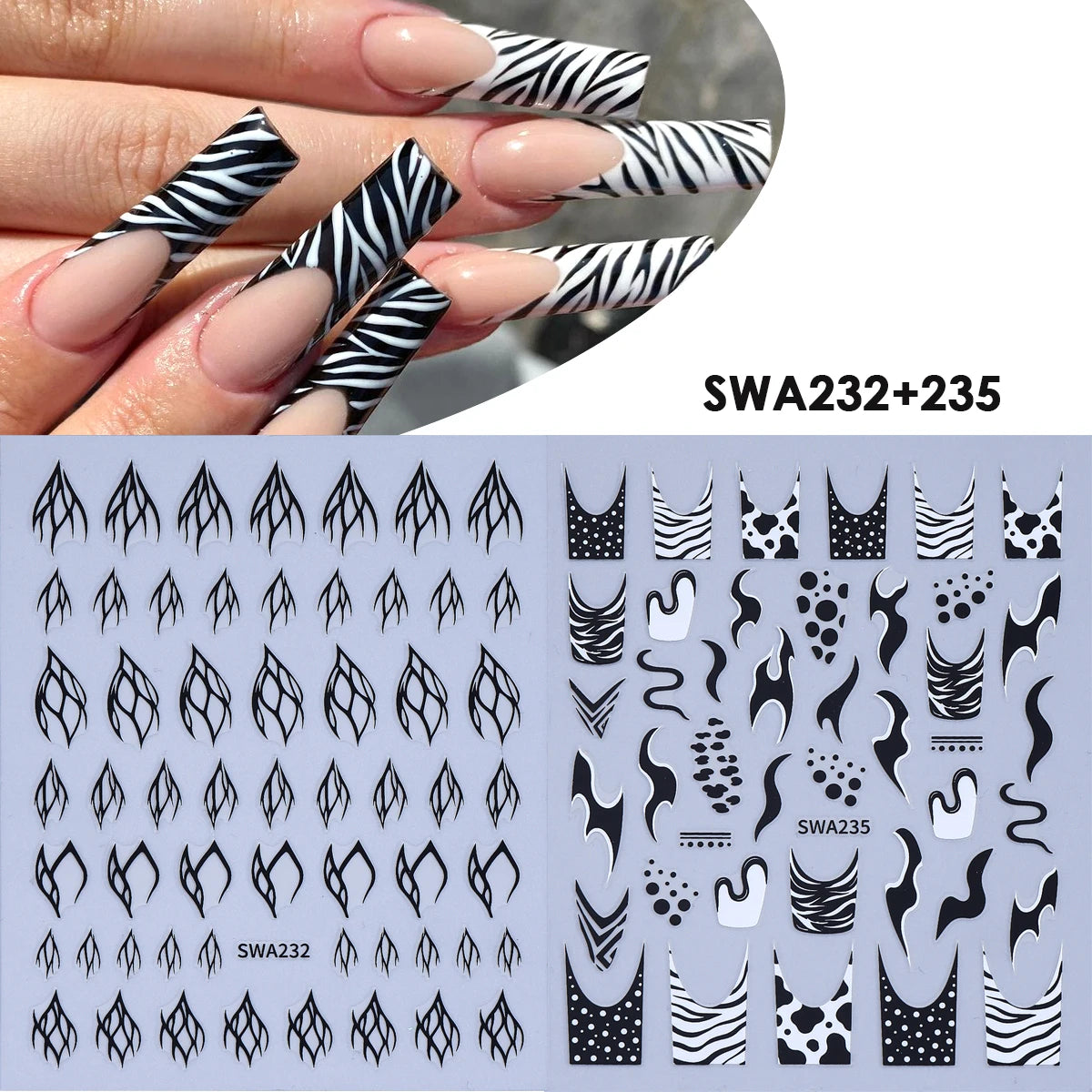 Halloween 3D Bronzing Nail Stickers – Glitter Foil Decals 2pcs Nail Art Stickers PLUSH SWA232 235