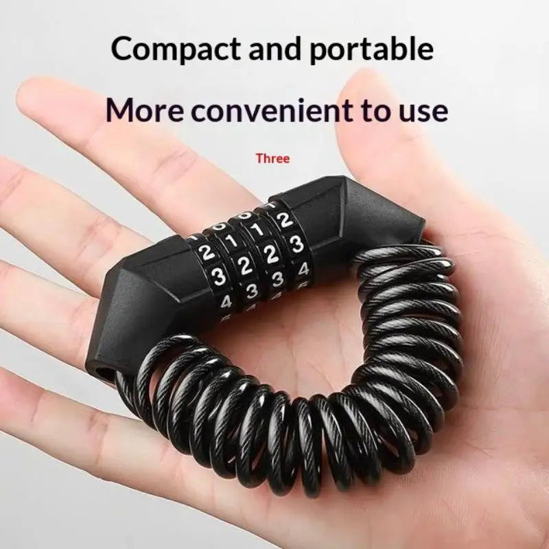 4-Digit Combination Cable Lock – Bike, Motorcycle & Helmet Combination Cable Lock PLUSH