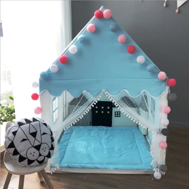 Foldable Kids Play Tent – Girls Princess Castle Tipi Kids Play Tent PLUSH