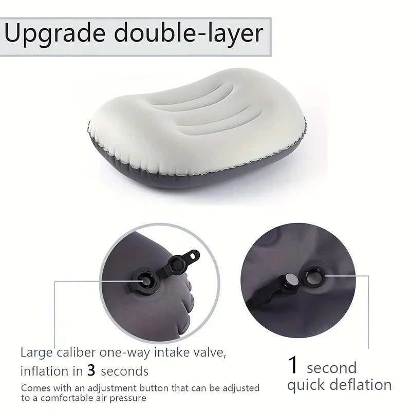 Ultralight Inflatable Camping Pillow – Neck & Lumbar Support Inflatable Camping Pillow PLUSH