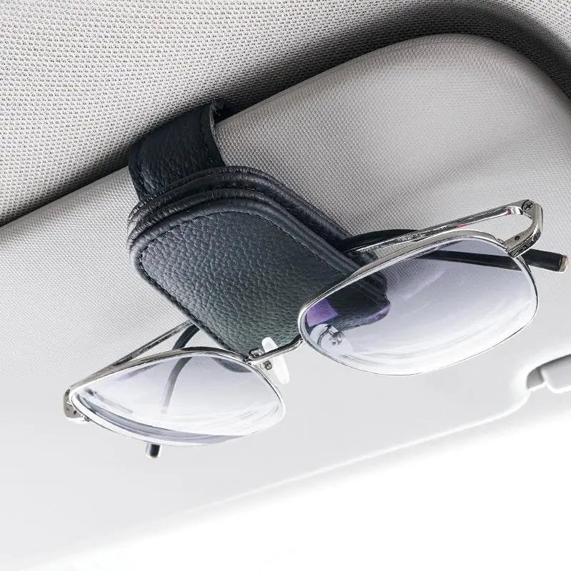 Magnetic Leather Car Sunglasses Holder Visor Clip Hanger Car Visor Organizer PLUSH