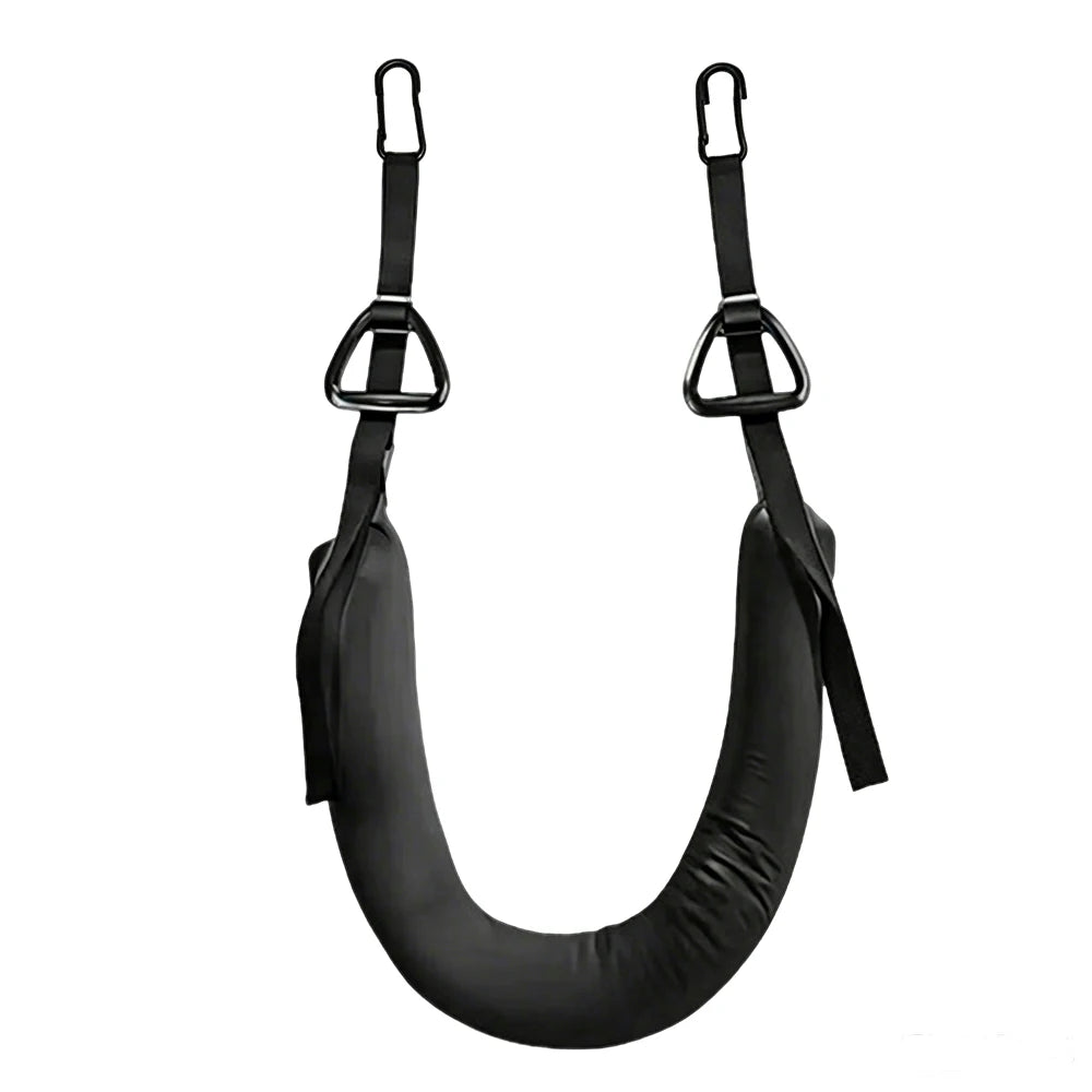 Lumbar Traction Belt – Ergonomic Spinal Back Stretching Device Back Stretching Belt PLUSH Black