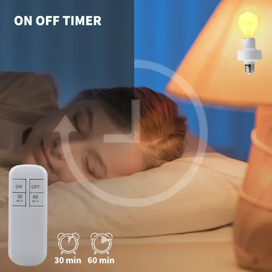 E27/E26 Wireless Remote Control Lamp Socket Adapter ON/OFF Lamp Socket Adapter PLUSH