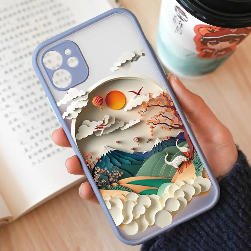 Landscape iPhone Case | Mountains & Rivers Shockproof Cover iPhone Phone Case PLUSH